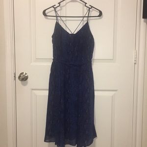 Banana Republic Snake Blue Chiffon Summer Dress XS